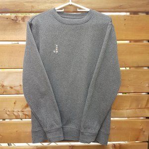 ATHLETIC WORKS Sweatshirt Small US S Monogram Initial J Embroidered Floral Gray